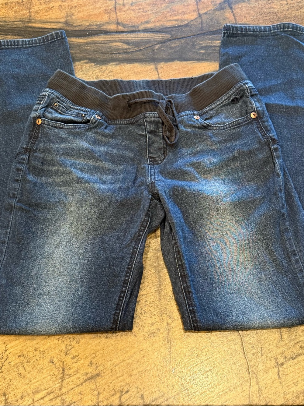 Justice Girls Skinny Pull-On Jeans Size 14R Dark Wash Stretch Denim